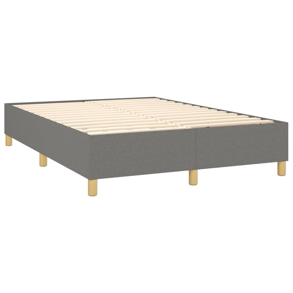 Boxspring met matras stof donkergrijs 140x190 cm