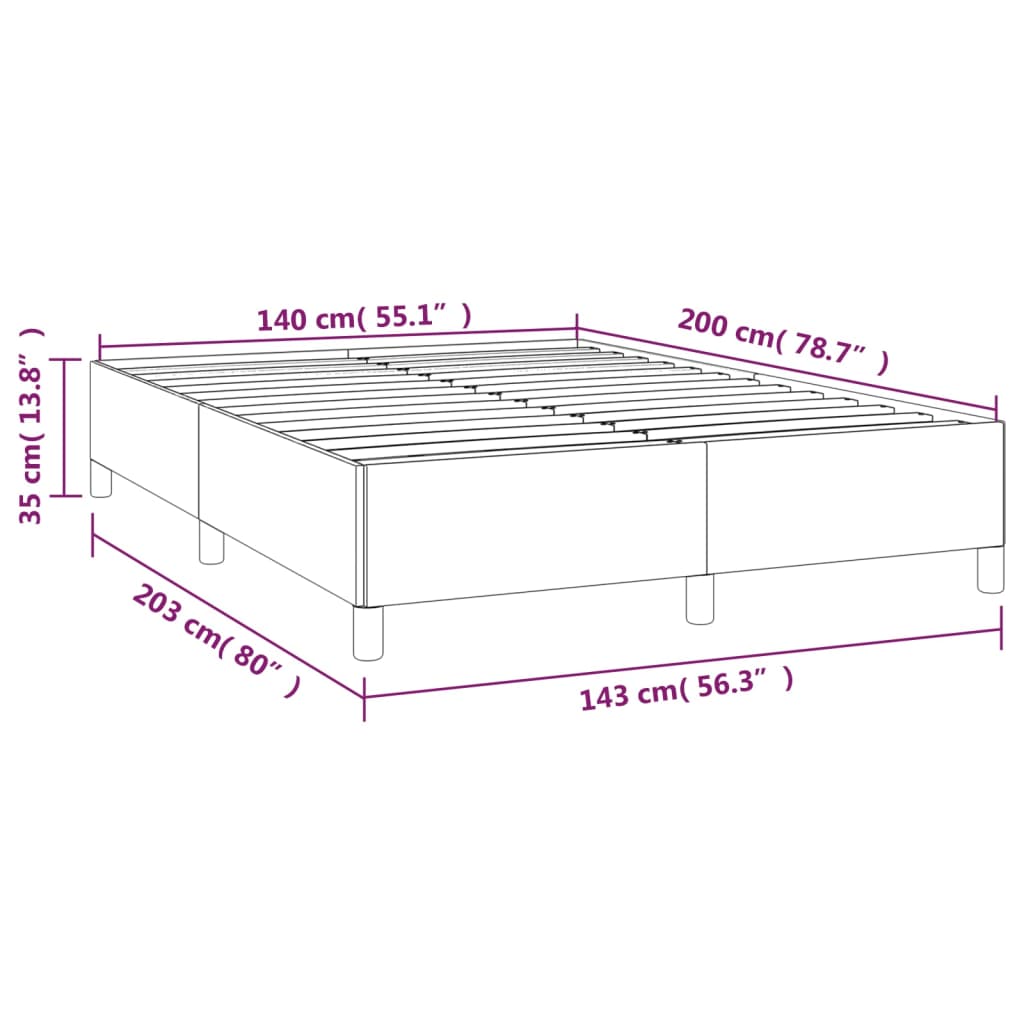 Boxspring met matras stof donkergrijs 140x200 cm