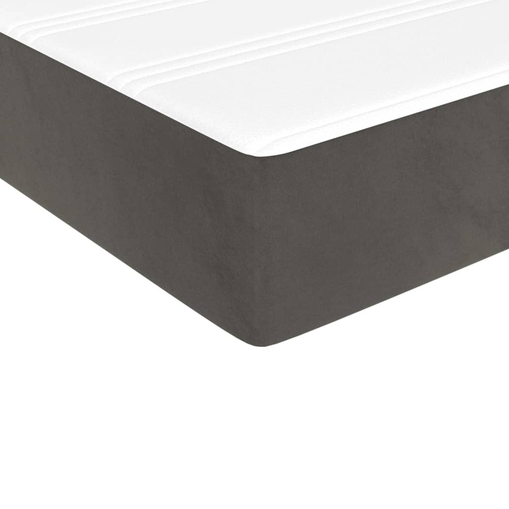 Boxspring met matras fluweel donkergrijs 90x190 cm