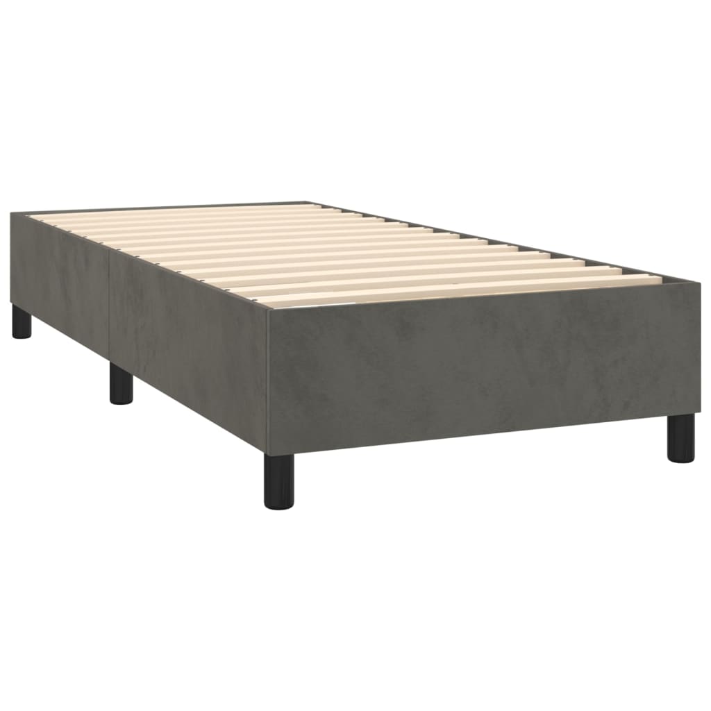 Boxspring met matras fluweel donkergrijs 90x200 cm