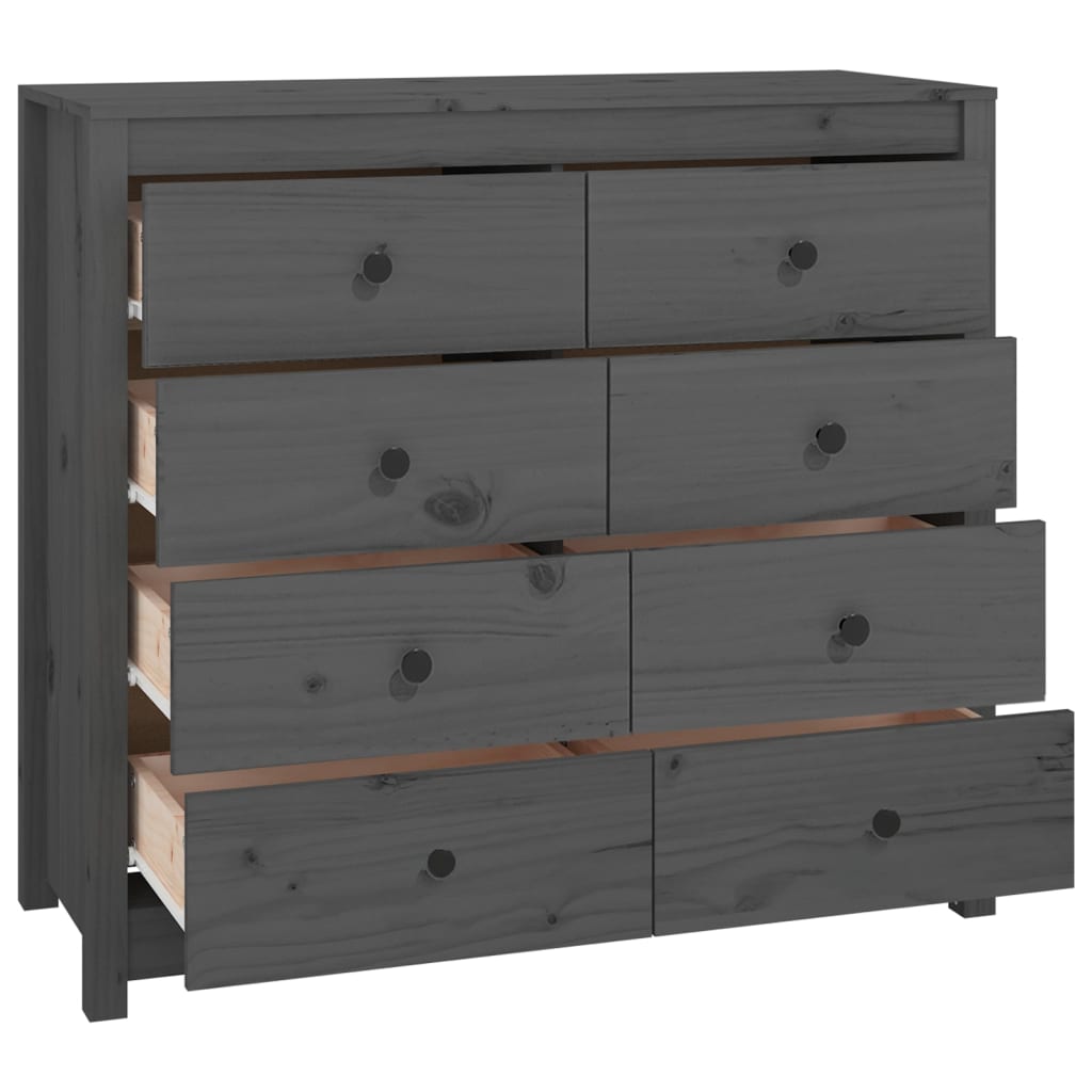 Dressoir 100x40x90 cm massief grenenhout grijs