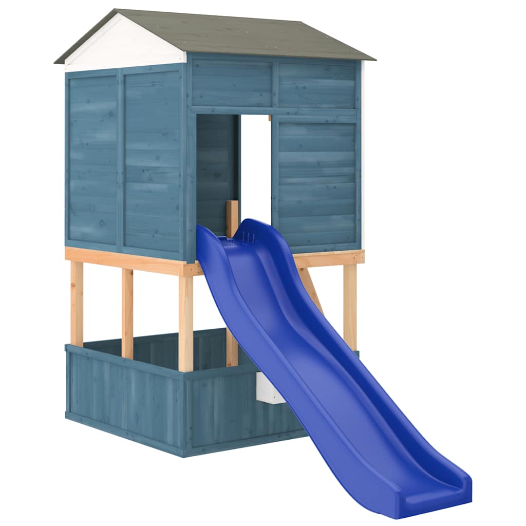 Speelhuis Massief Vurenhout Blauw