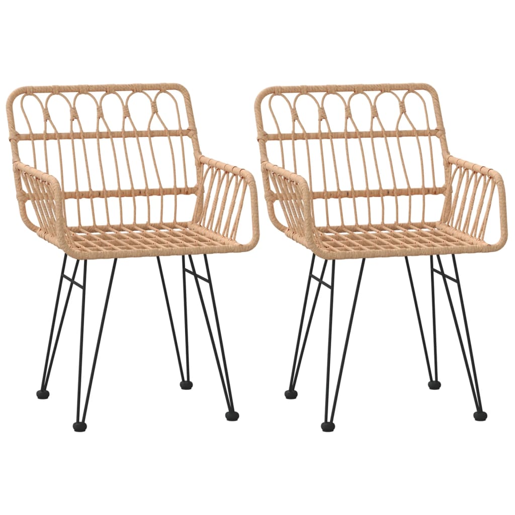 Tuinstoelen Met Armleuning 56X64X80 Cm Pe-Rattan Bruin