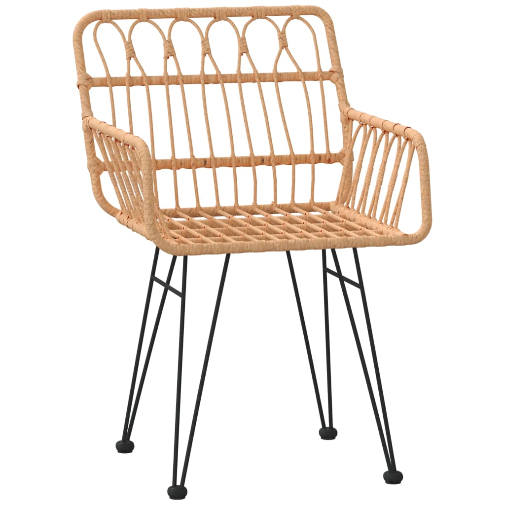 Tuinstoelen Met Armleuning 56X64X80 Cm Pe-Rattan Bruin