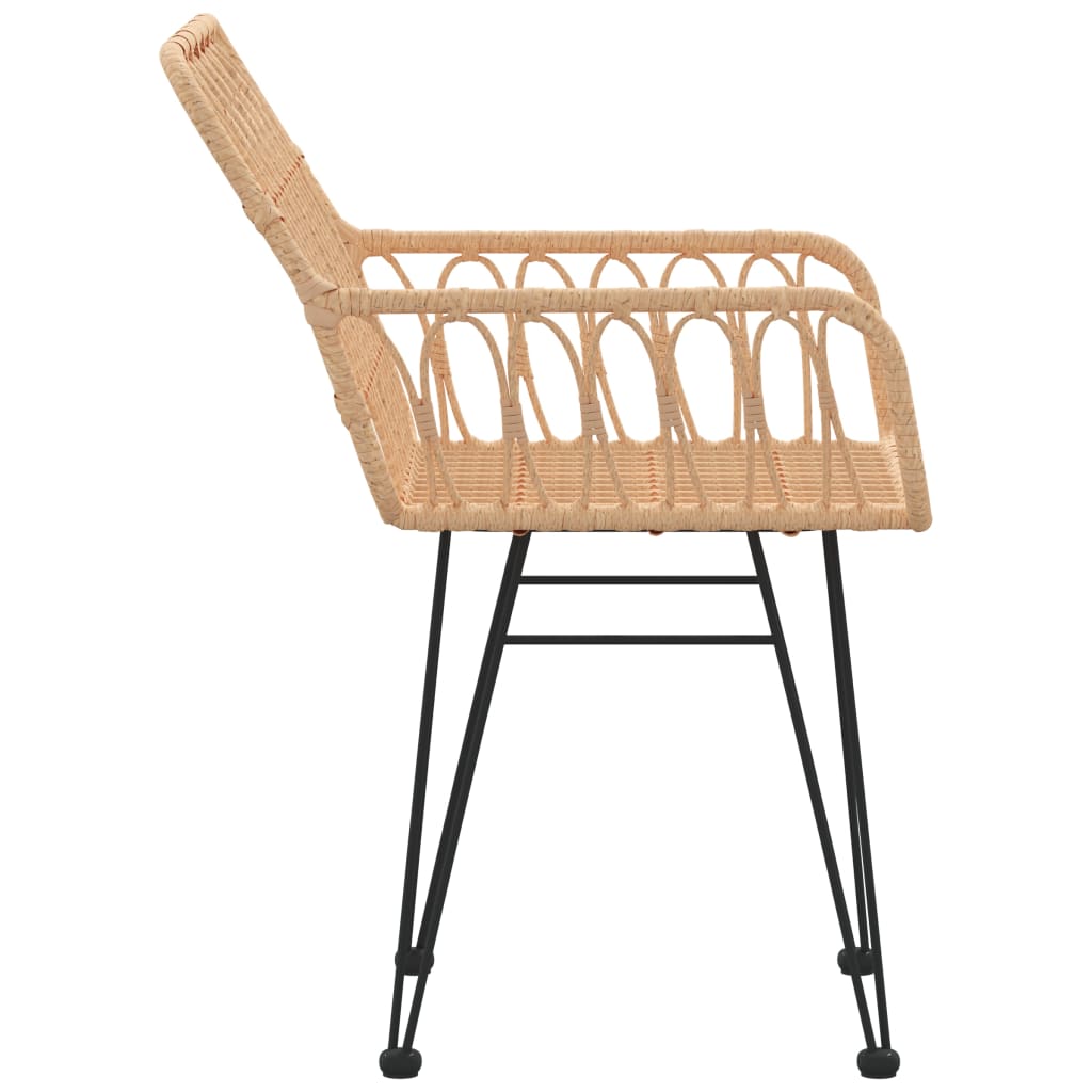 Tuinstoelen Met Armleuning 56X64X80 Cm Pe-Rattan Bruin