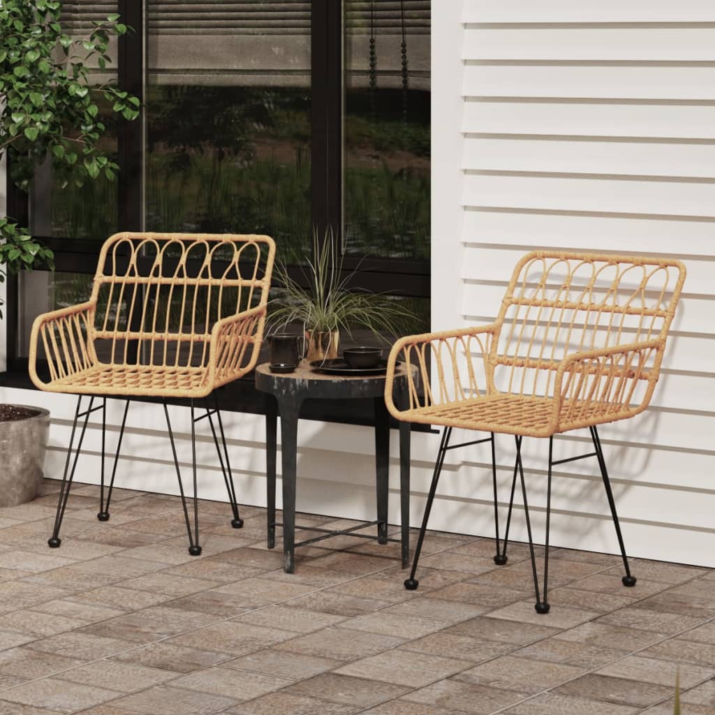 Tuinstoelen Met Armleuning 56X64X80 Cm Pe-Rattan Bruin