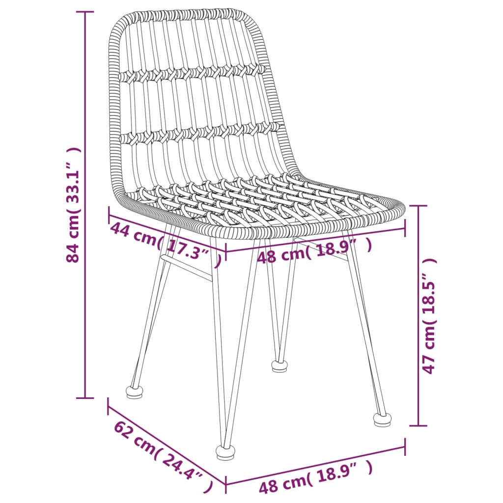 Tuinstoelen 48X6 84 Cm Pe Rattan Zwart