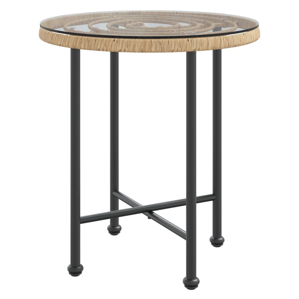 Eettafel Ø50 Cm  Gehard Glas En Staal 1 Ø 50 x 55 cm Bruin