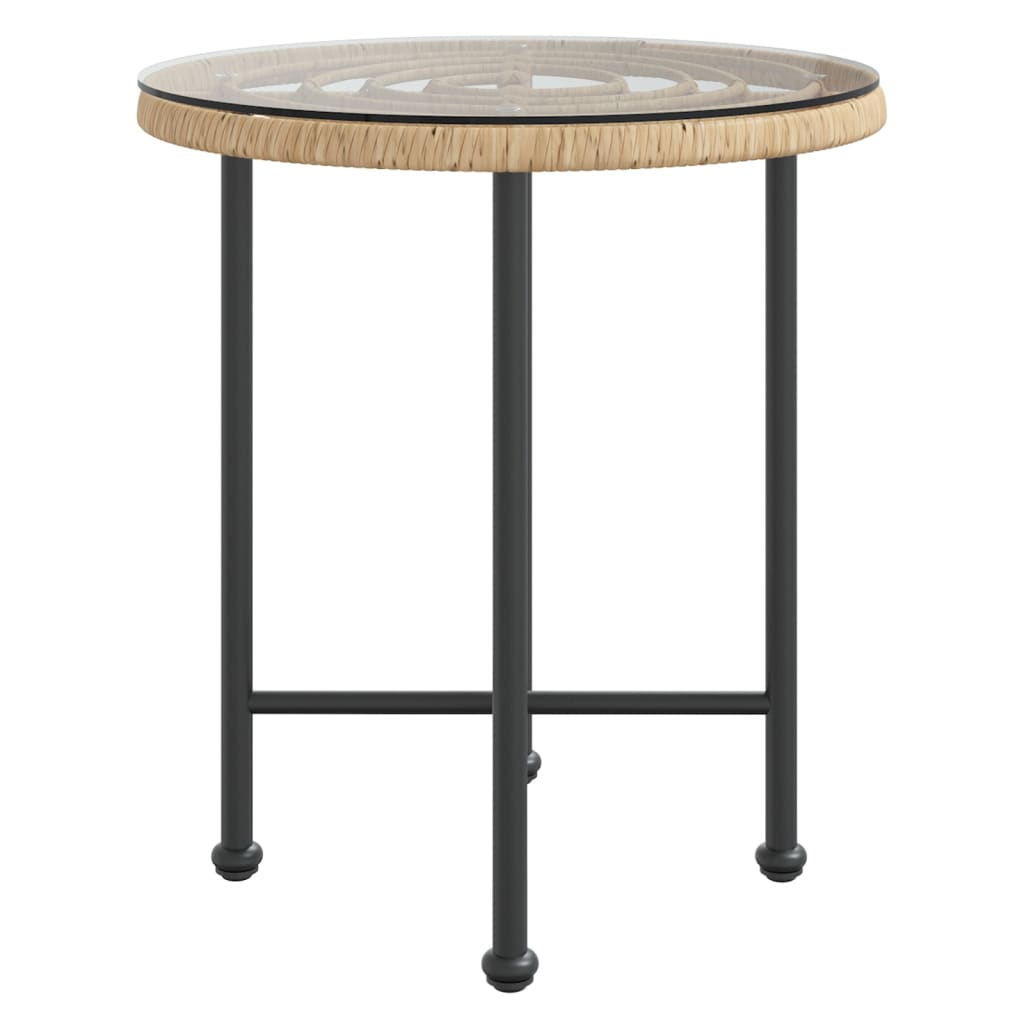 Eettafel Ø50 Cm  Gehard Glas En Staal 1 Ø 50 x 55 cm Bruin