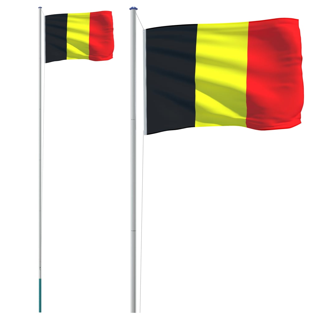 Vlag met vlaggenmast België 6,23 m aluminium