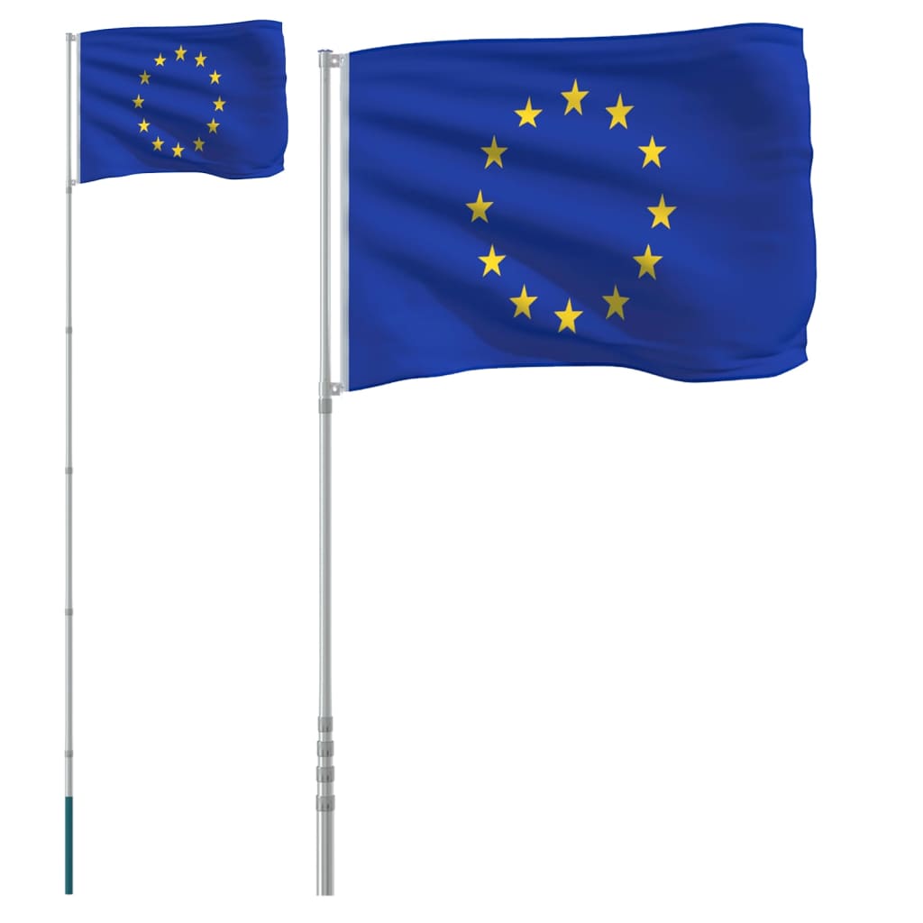 Vlag met vlaggenmast Europa 5,55 m aluminium