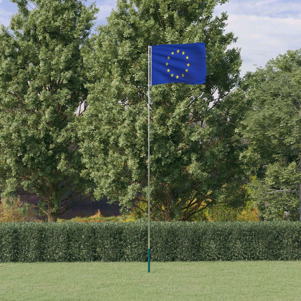 Vlag met vlaggenmast Europa 5,55 m aluminium