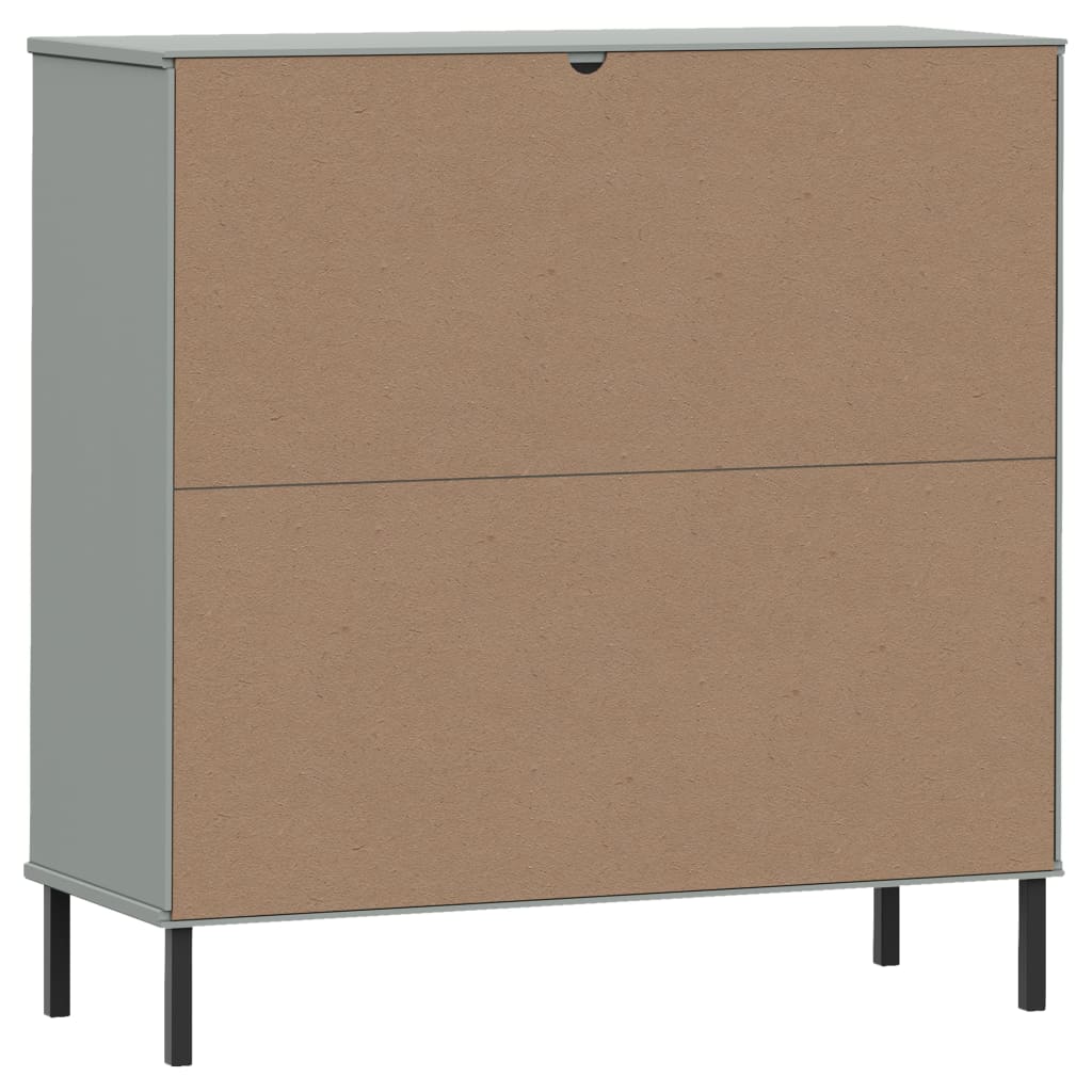 Boekenkast Met Metalen Poten Oslo 90X35X90,5 Cm Hout Grijs 1