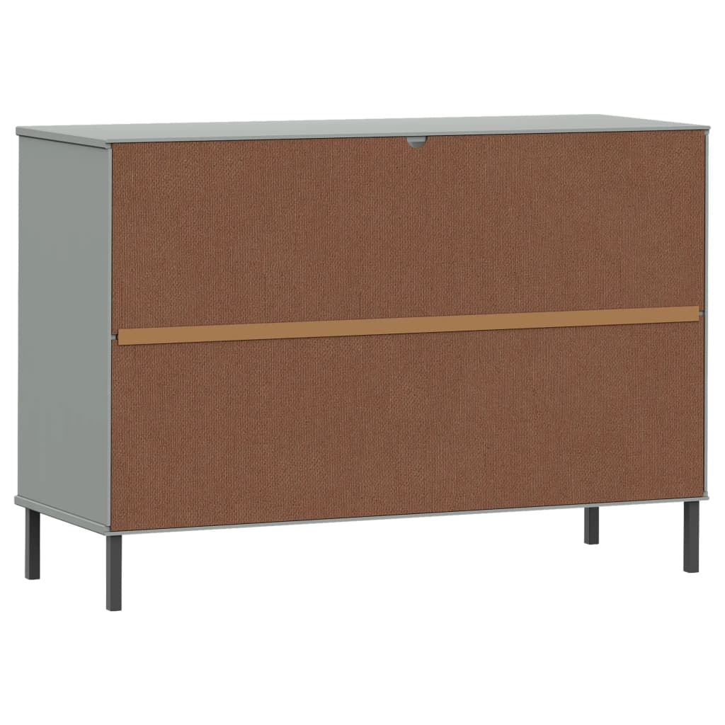 Dressoir met metalen poten OSLO 113x40x77 cm grenenhout grijs