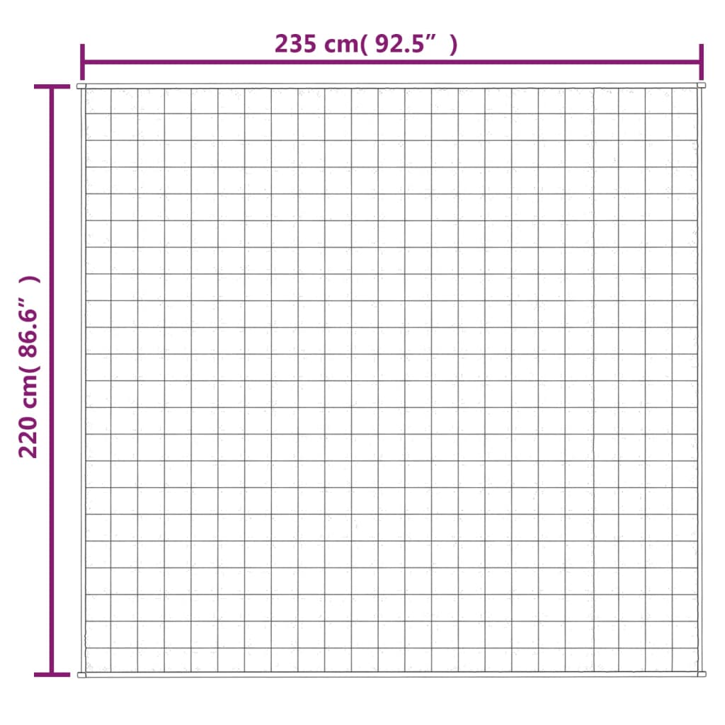 Verzwaringsdeken 220x235 cm 15 kg stof grijs