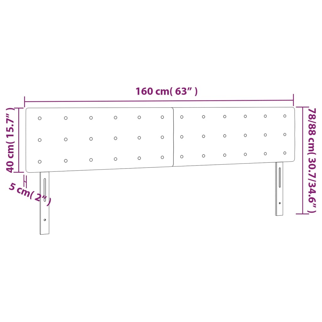 Hoofdborden 2 st 80x5x78/88 cm kunstleer zwart