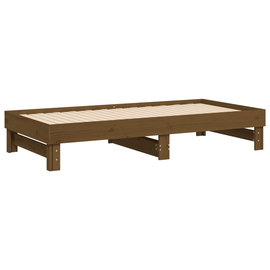 Slaapbank Uitschuifbaar Grenenhout Honingbruin 2X(90X190) Cm 2x (90 x 190) cm