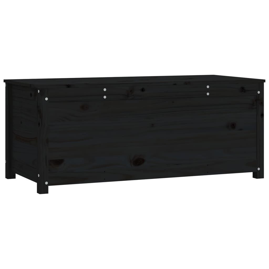 Opbergbox Zwart 110X50X45,5 Cm Massief Grenenhout 110 x 50 x 45.5 cm