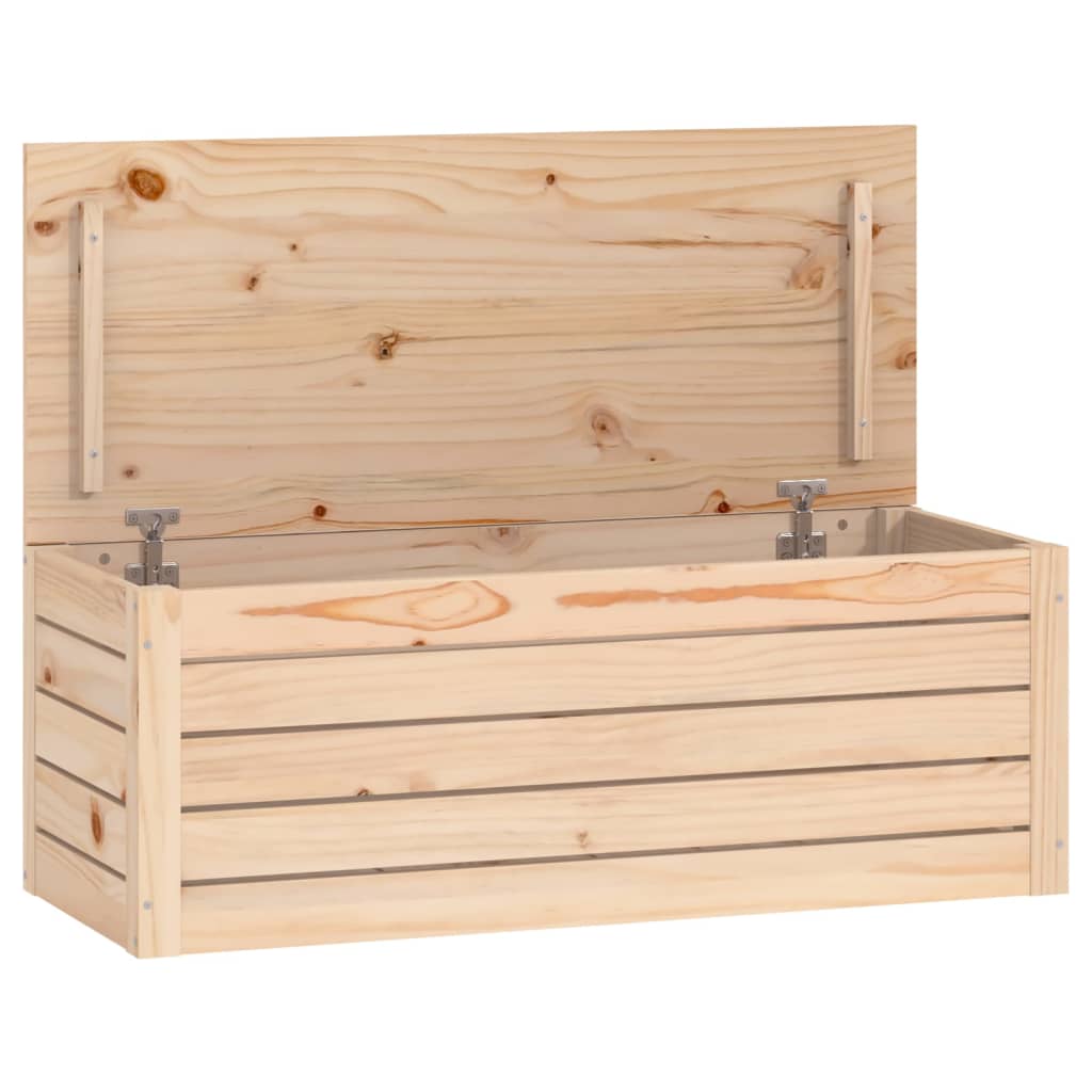 Opbergbox 89X36,5X33 Cm Massief Grenenhout 1 89 x 36.5 x 33 cm Naturel