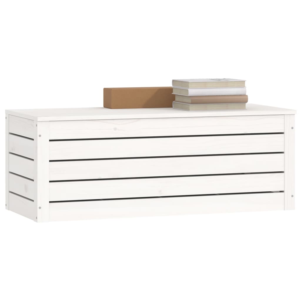 Opbergbox Wit 89X36,5X33 Cm Massief Grenenhout 1 89 x 36.5 x 33 cm