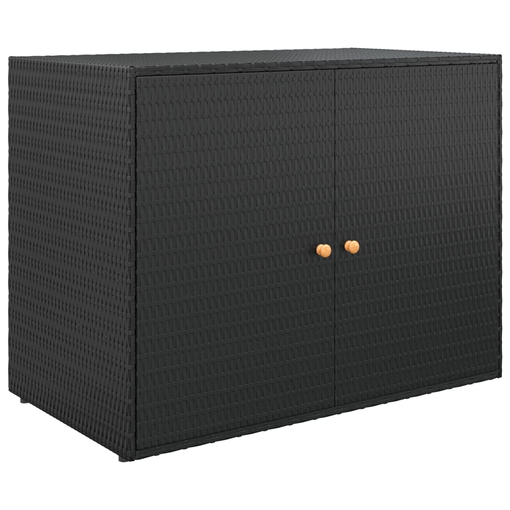 Tuinkast 100x55,5x80 cm poly rattan zwart