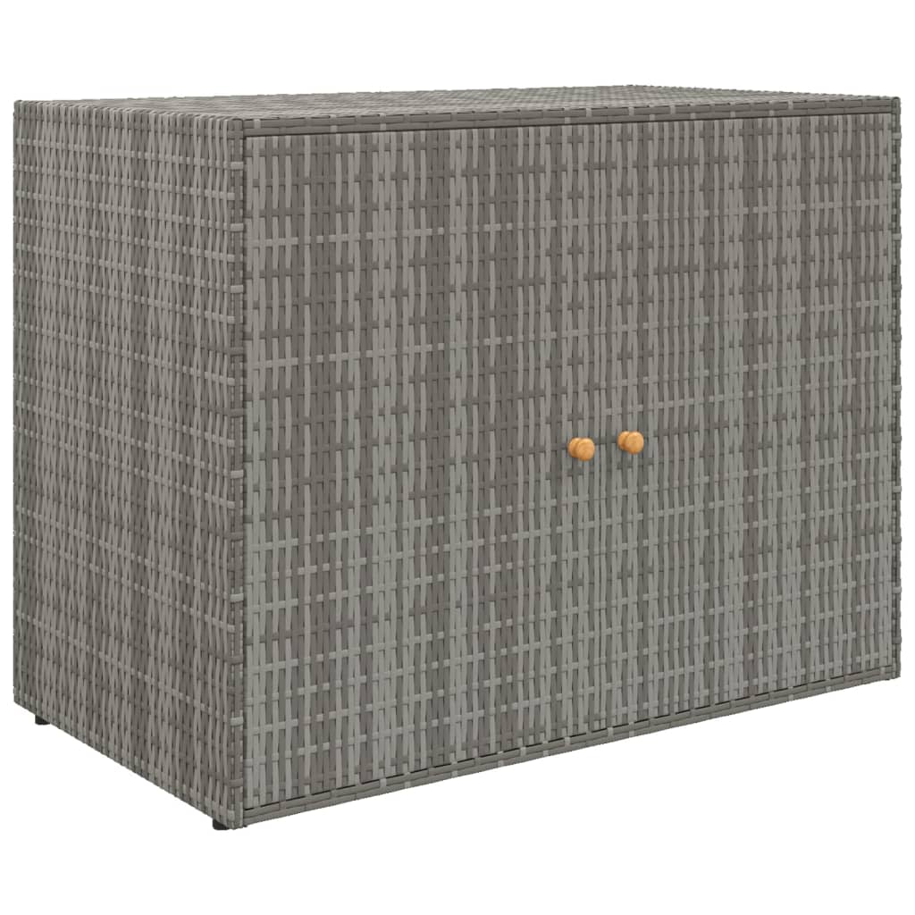 Tuinkast 100x55,5x80 cm poly rattan grijs