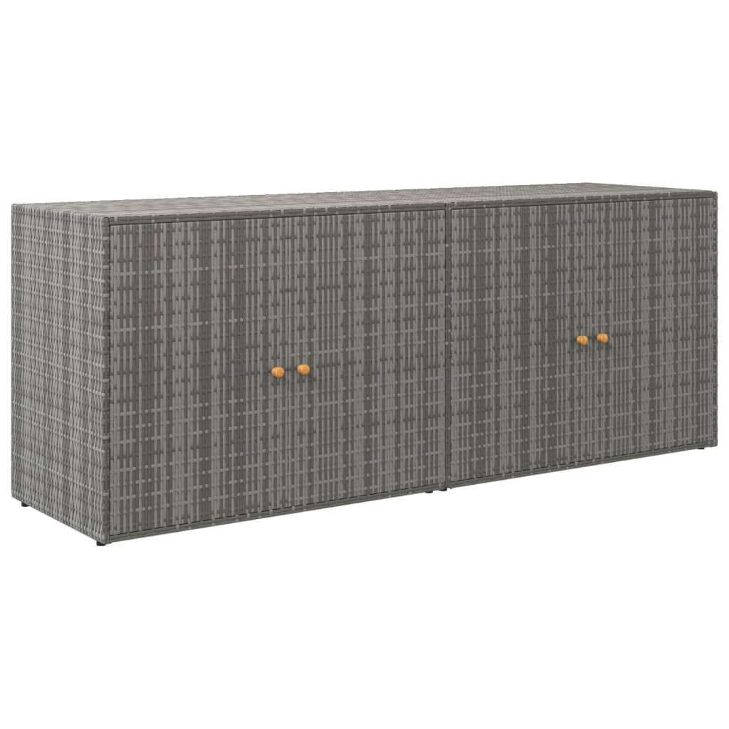 Tuinkast 198x55,5x80 cm poly rattan grijs