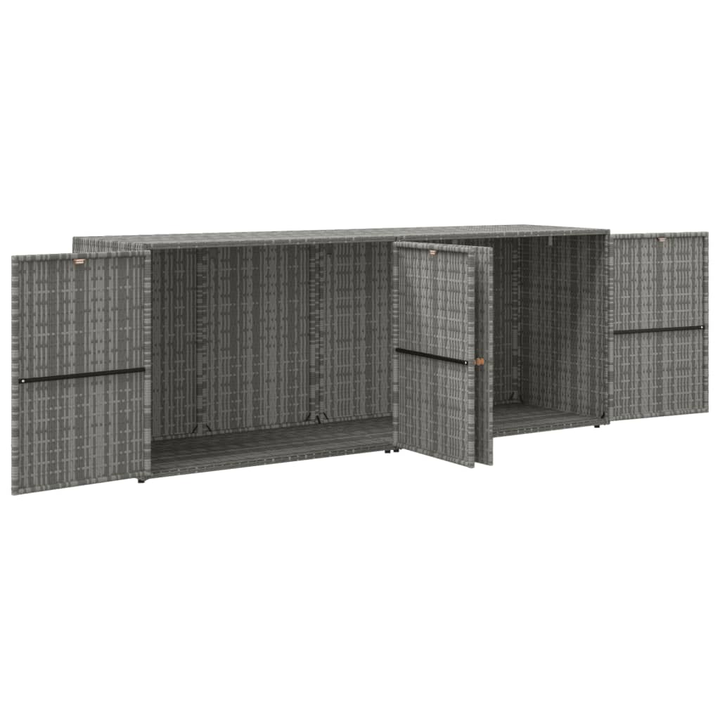 Tuinkast 198x55,5x80 cm poly rattan grijs