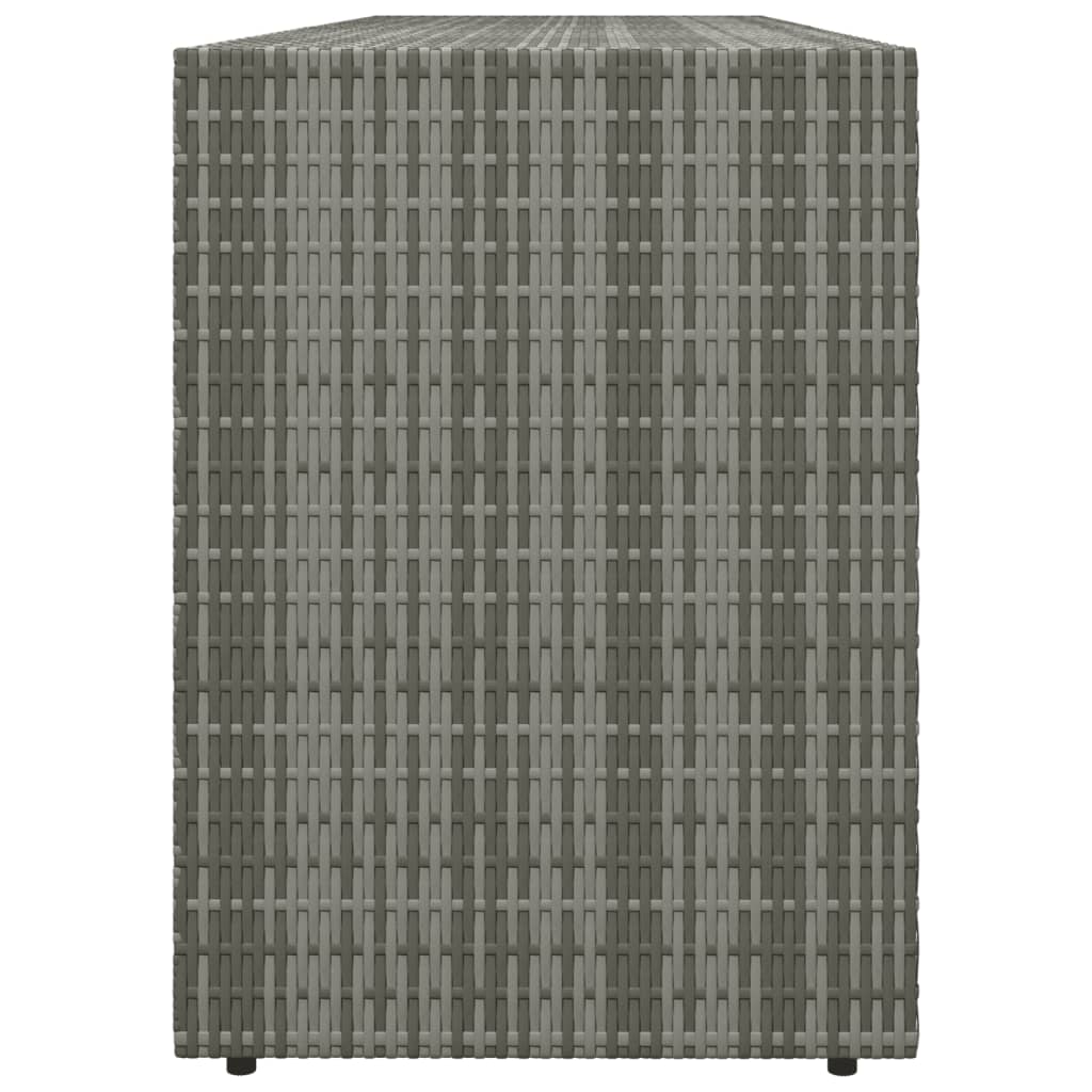 Tuinkast 198x55,5x80 cm poly rattan grijs