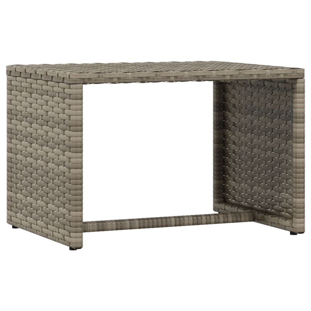 Ligbed Met Tafel Poly Rattan 2 Grijs