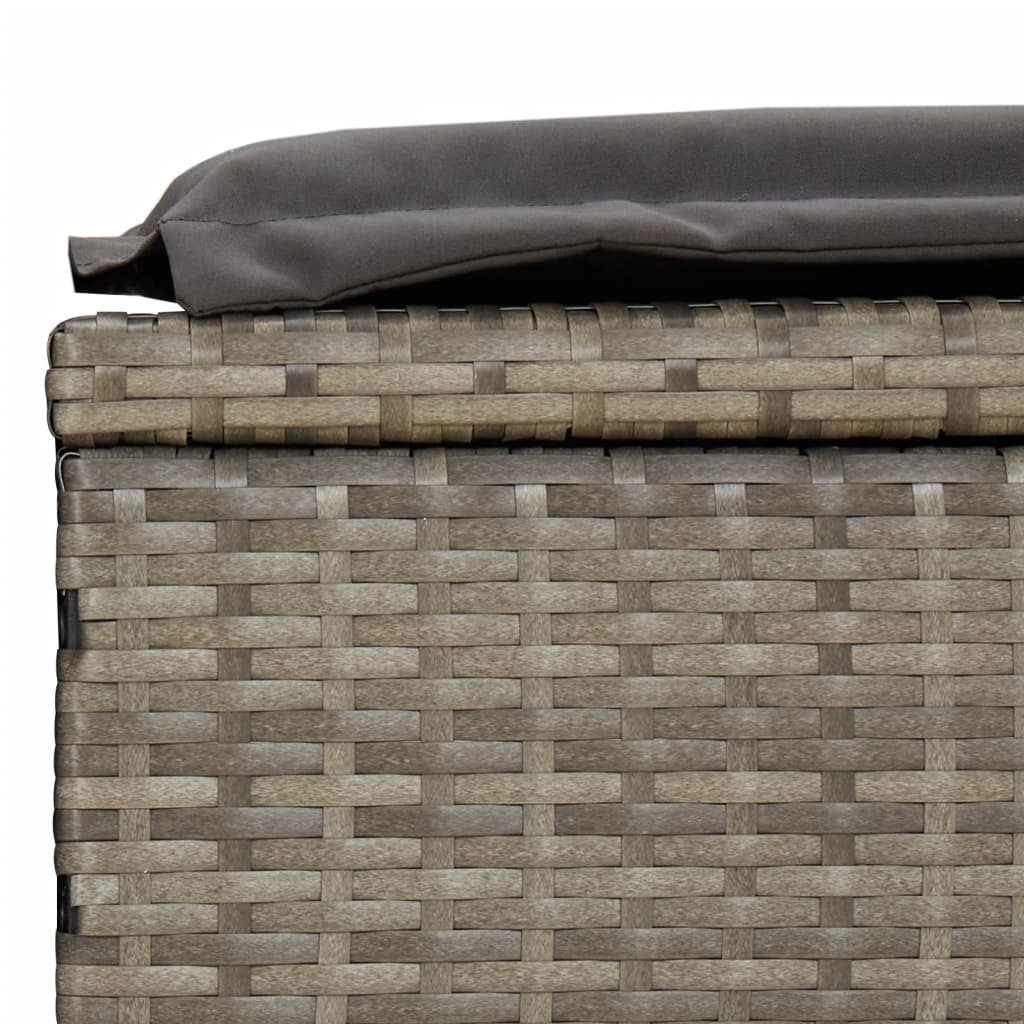 Ligbed 2-Persoons Met Rond Dak 2X2X40 Cm Poly Rattan Grijs