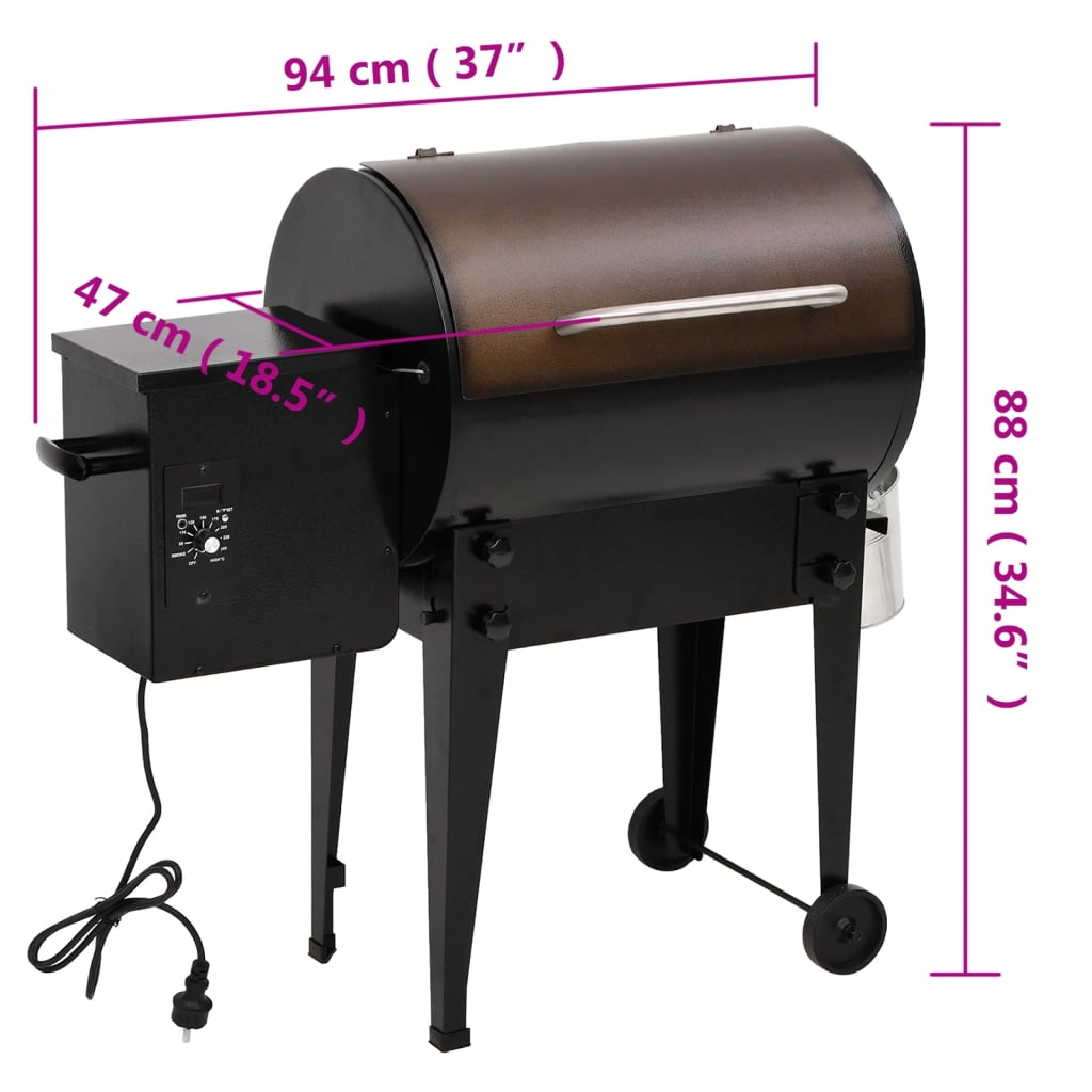 Pelletbarbecue 94 Cm Ijzer Zwart Basis