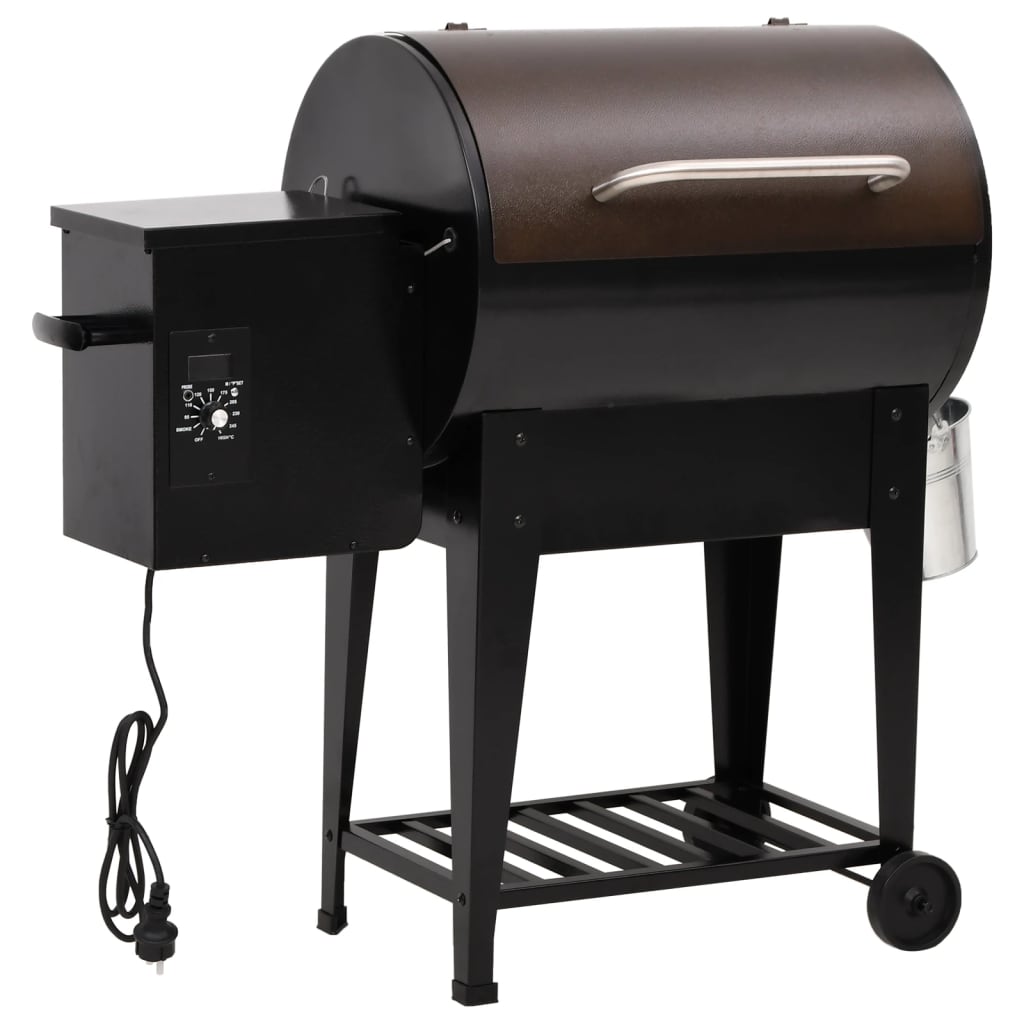 Pelletbarbecue Met Bodemplaat 94 Cm Ijzer Zwart with shelf