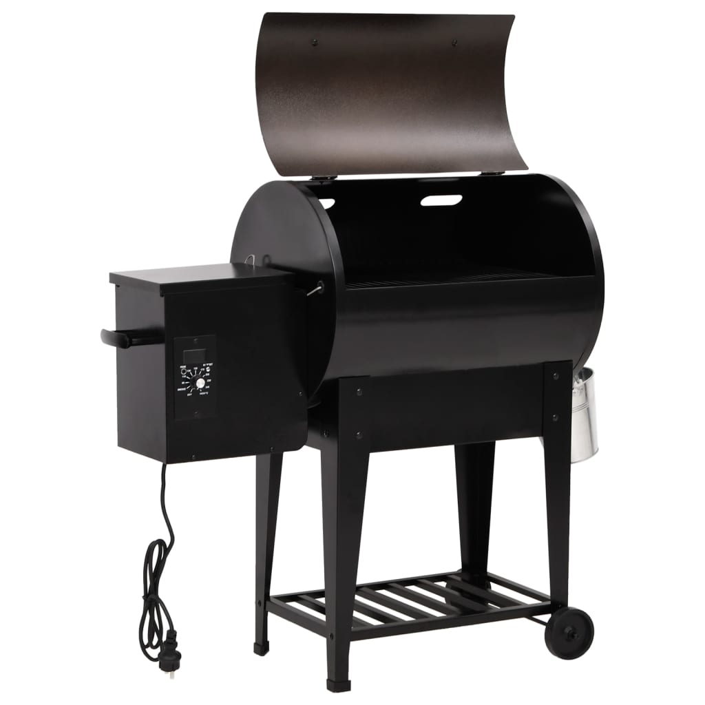 Pelletbarbecue Met Bodemplaat 94 Cm Ijzer Zwart with shelf