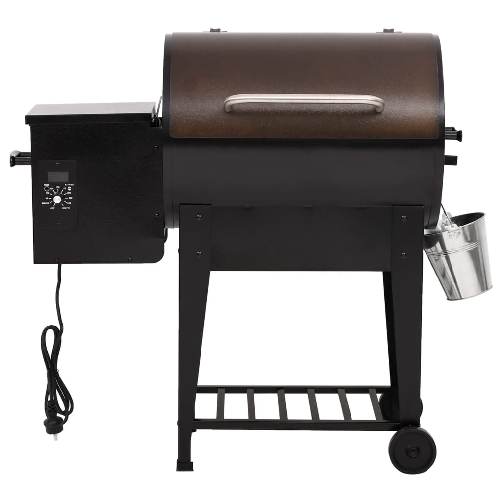 Pelletbarbecue Met Bodemplaat 94 Cm Ijzer Zwart with shelf