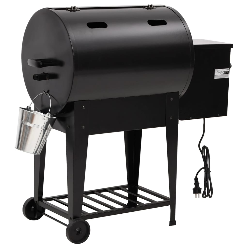 Pelletbarbecue Met Bodemplaat 94 Cm Ijzer Zwart with shelf