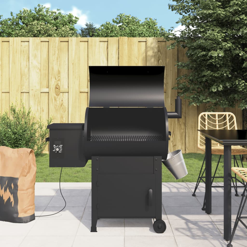 Pelletbarbecue 04 Cm Ijzer Zwart met schoorsteen