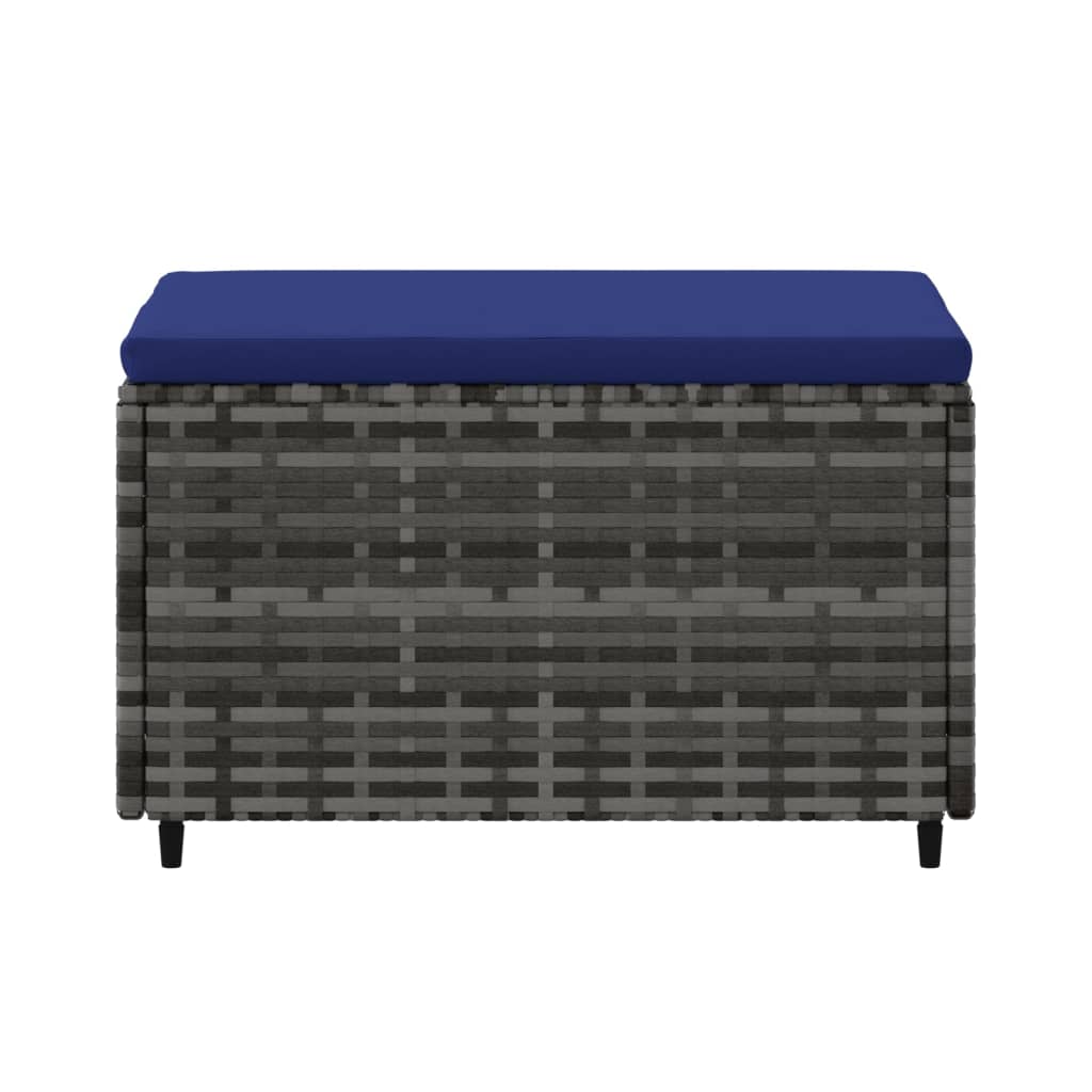 Voetensteun Met Kussen Poly Rattan 1 Grijs en blauw