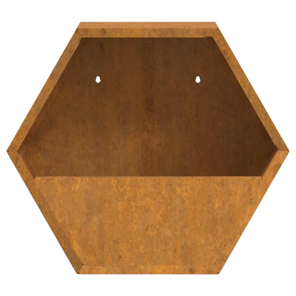 Plantenbakken Wandmontage Cortenstaal Roestig 30 x 10 x 25 cm