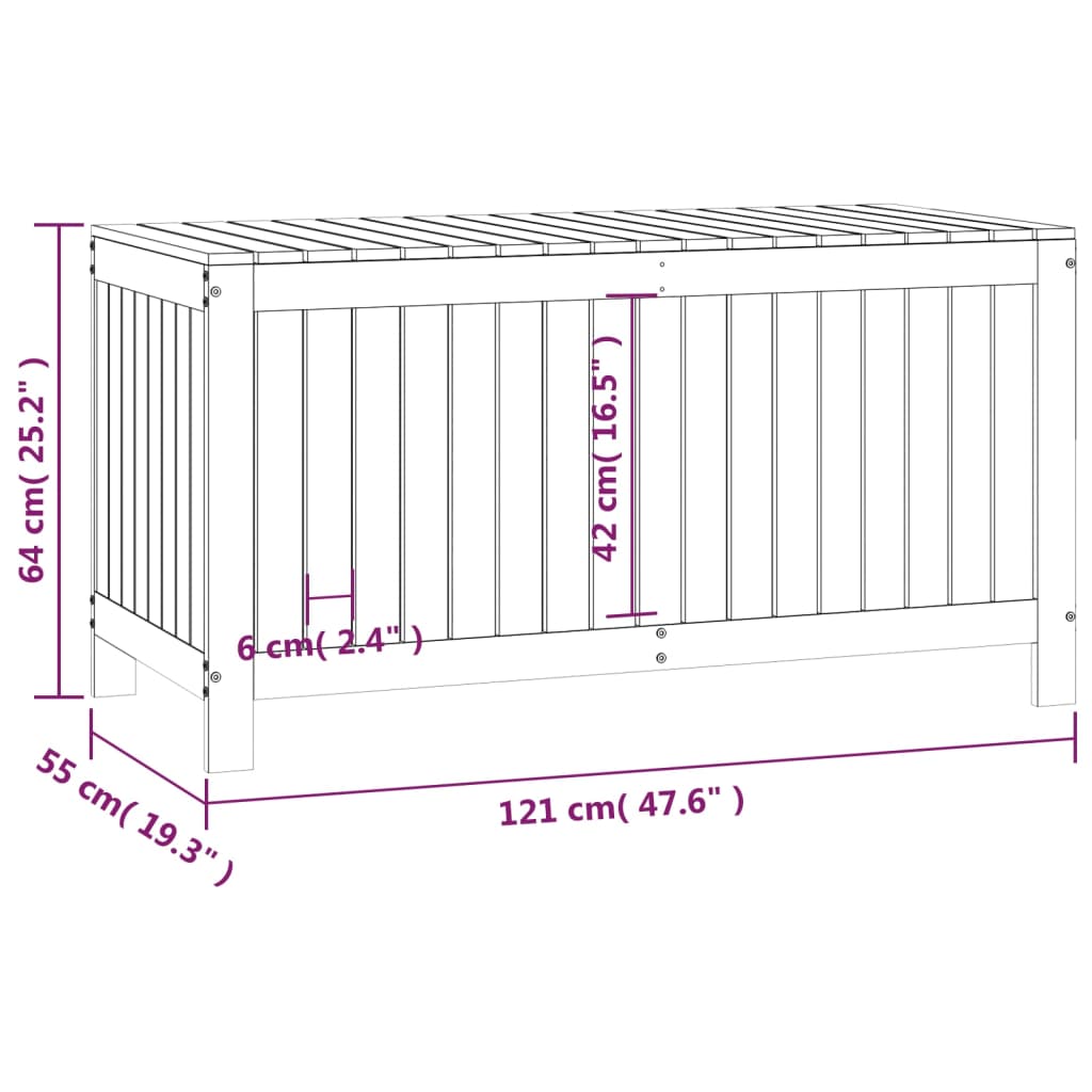 Tuinbox 121x55x64 cm massief grenenhout zwart