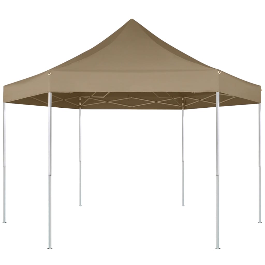 Partytent Inklapbaar Zeshoekig 3,6X3,1 M 220 G/M² Taupe