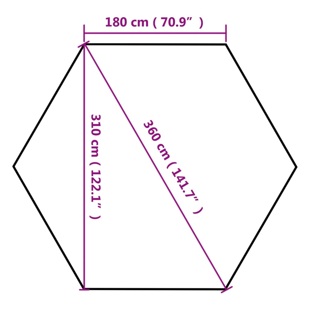 Partytent Inklapbaar Zeshoekig 3,6X3,1 M 220 G/M² Taupe