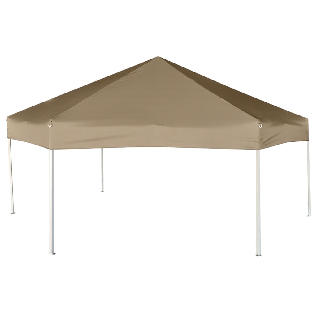 Partytent Met Wanden Zeshoekig 3,6X3,1 M 220 G/M² Taupe