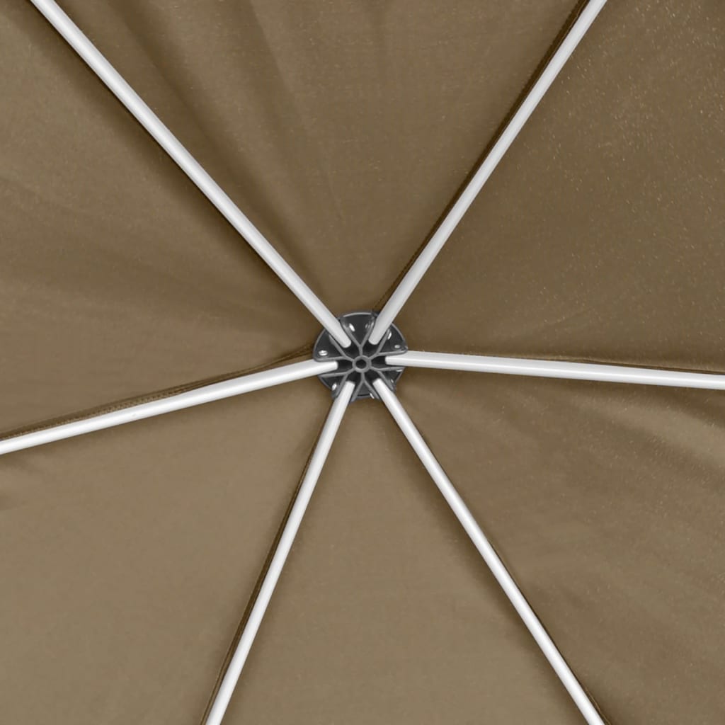 Partytent Met Wanden Zeshoekig 3,6X3,1 M 220 G/M² Taupe