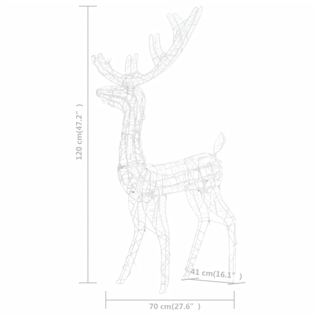 Kerstversiering rendier 2 st meerkleurig 120 cm acryl