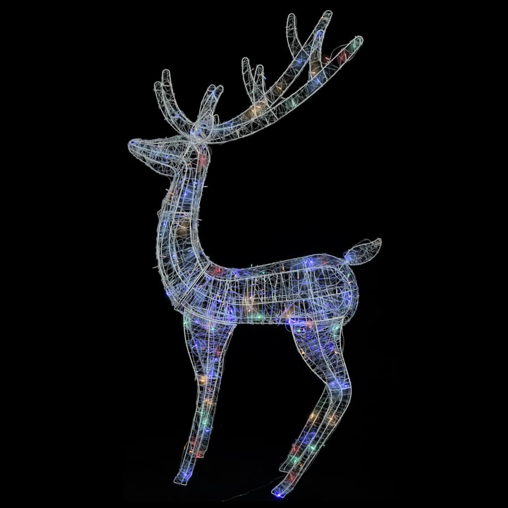 Kerstdecoratie rendier XXL 2 st 250 LED meerkleurig 180cm acryl