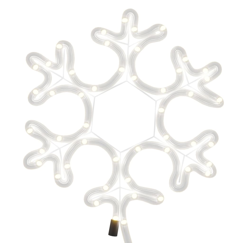 Kerstfiguur sneeuwvlok met LED's 2 st 27x27 cm warmwit