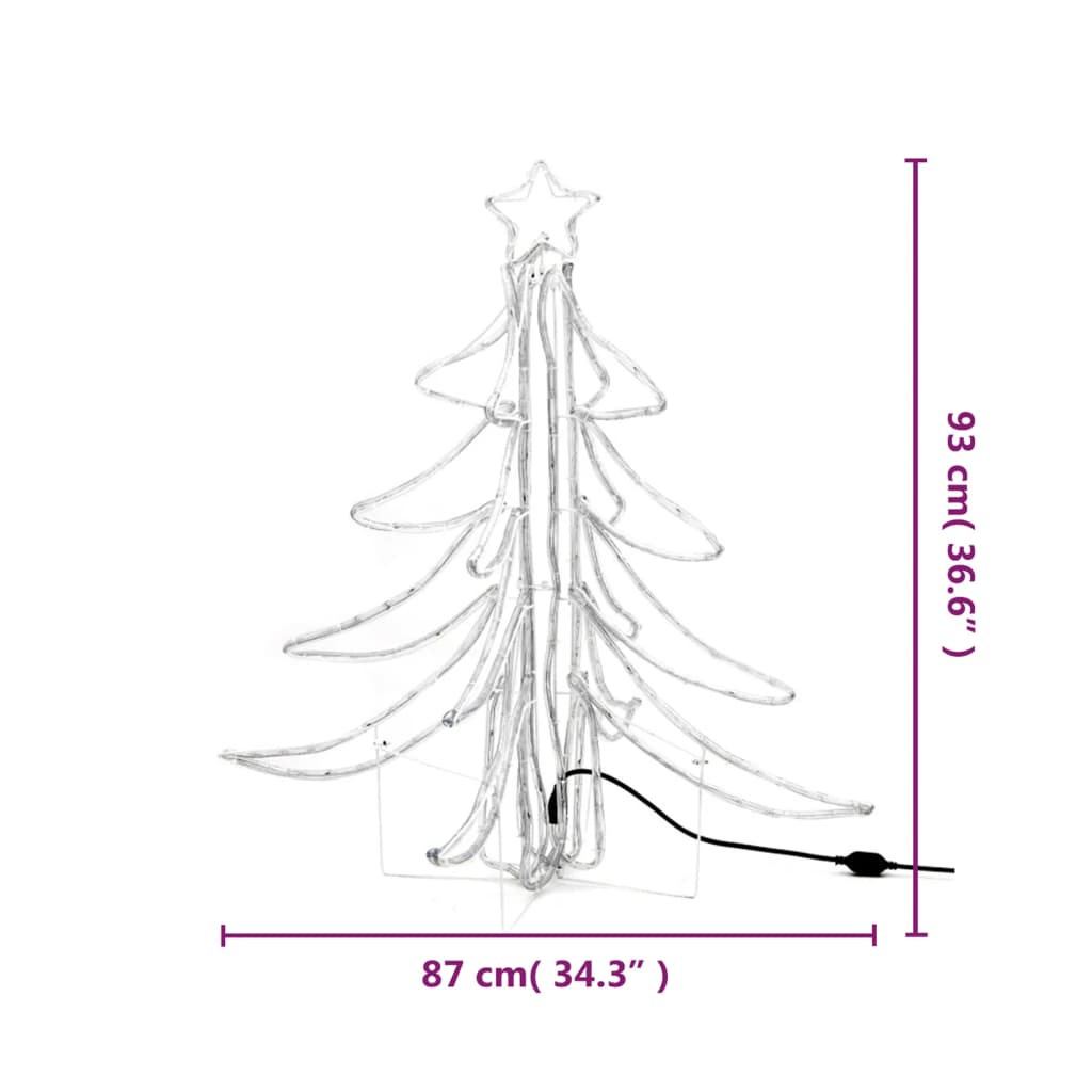 Kerstfiguur boom 2 st inklapbaar met LED's 87x87x93 cm warmwit