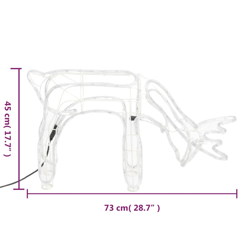 Kerstfiguur rendier 3 st 73x31x45 cm koudwit