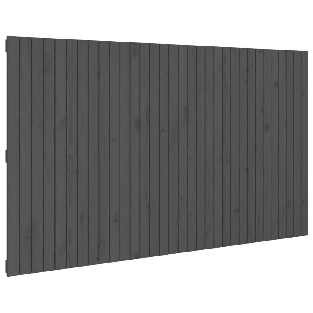 Hoofdbord wandmontage 204x3x110 cm massief grenenhout grijs